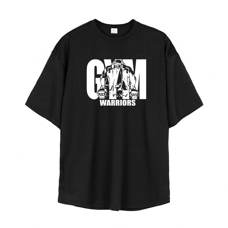 Fitness Muscle Men's Gym Mesh Breathable Short Sleeve - Your Shopify