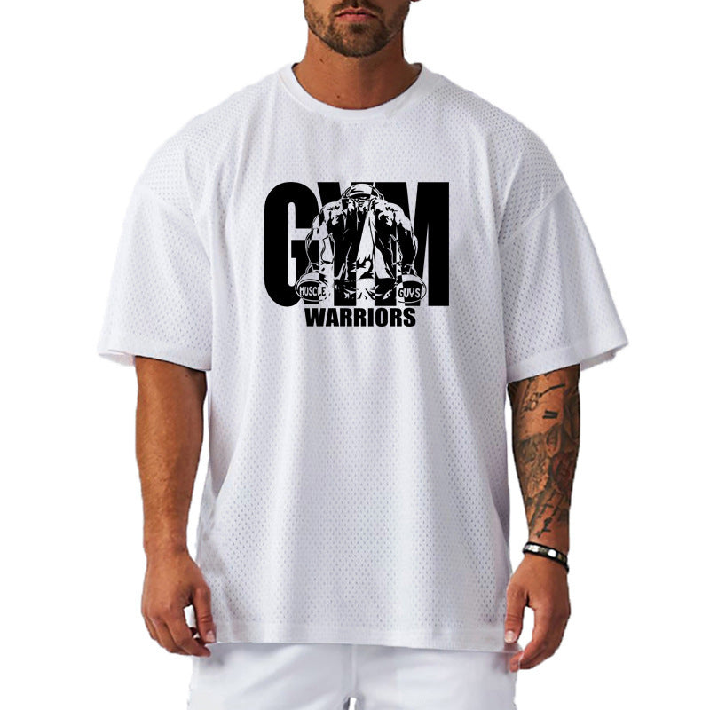 Fitness Muscle Men's Gym Mesh Breathable Short Sleeve - Your Shopify