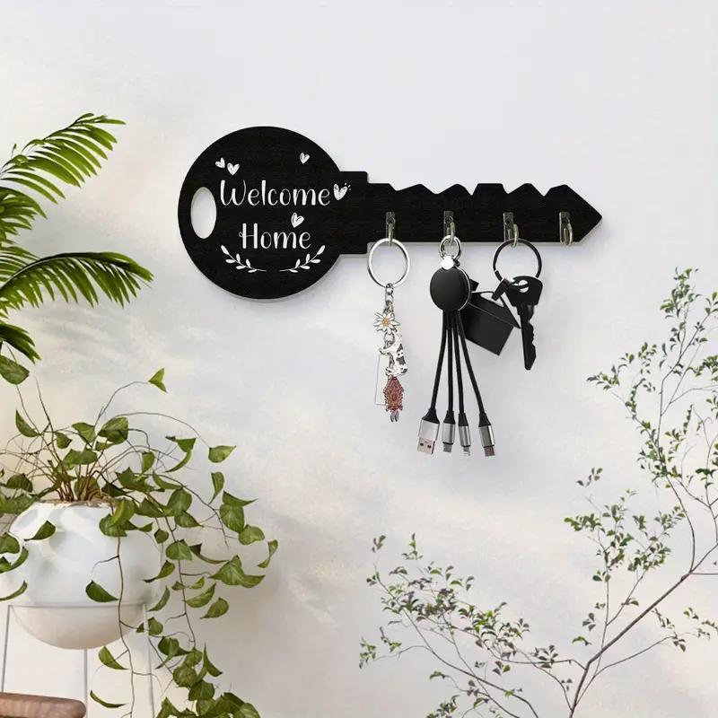 1pcs Vintage Wooden Key Shaped Key Hook Wall Decorative Hook Housewarming Gift Rustic Style Home Decor Halloween Thanksgiving Christmas Decoration
