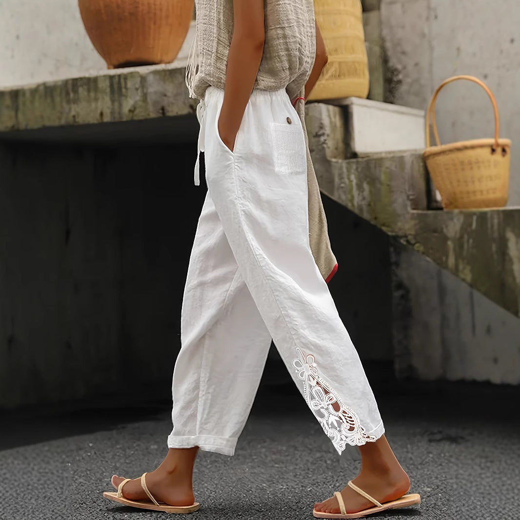 Women's Casual Pants Baggy Straight Trousers - Your Shopify