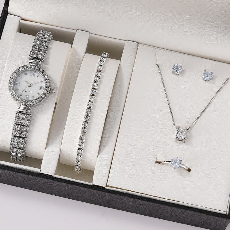 Ladies Alloy Quartz Watch Accessory Set Combination