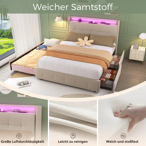 Holzlattenrost Gepolstertes Bett