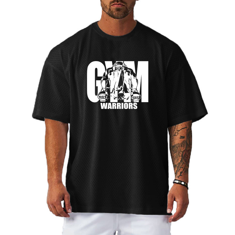 Fitness Muscle Men's Gym Mesh Breathable Short Sleeve - Your Shopify