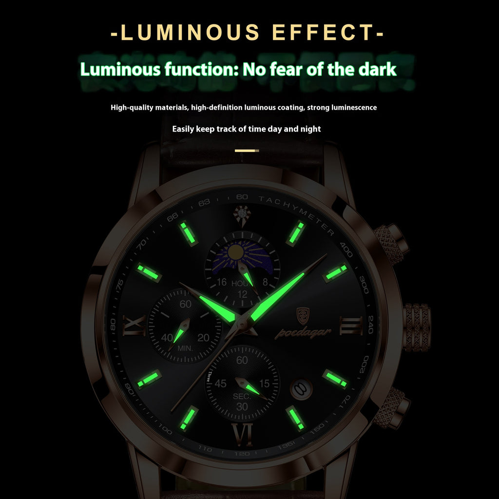 Multi-Function Sports Timing Moon Phase Men's Watch - Your Shopify