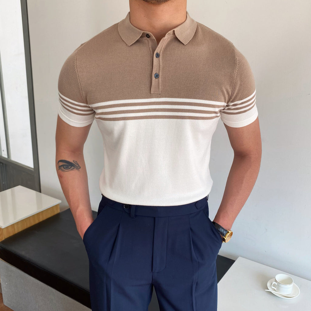 Casual Striped Thin Short-sleeved Polo Shirt - Your Shopify