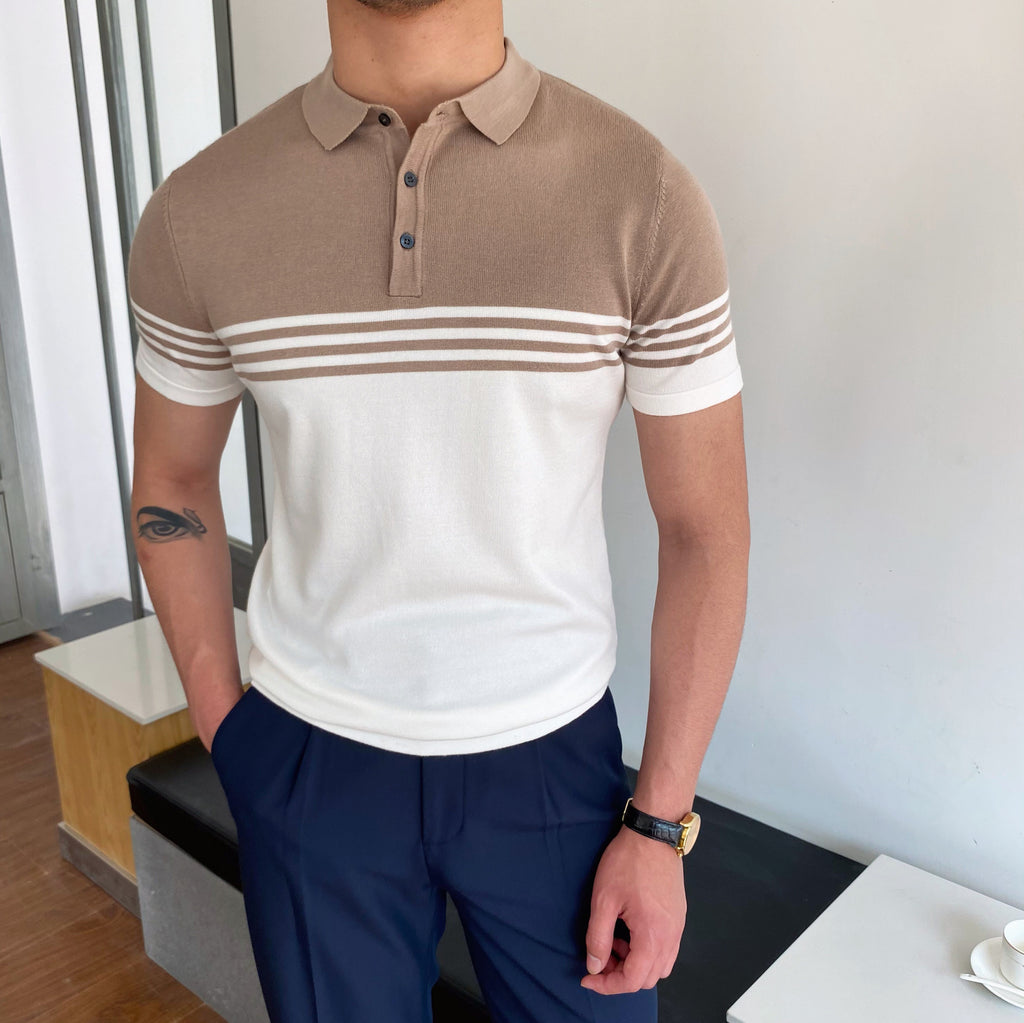 Casual Striped Thin Short-sleeved Polo Shirt - Your Shopify