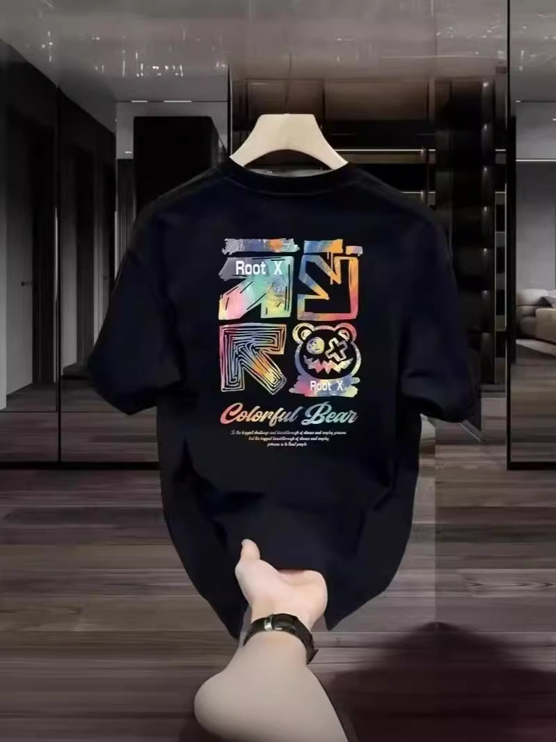 Fashion Letter Printed Round Neck Men's Top - Your Shopify