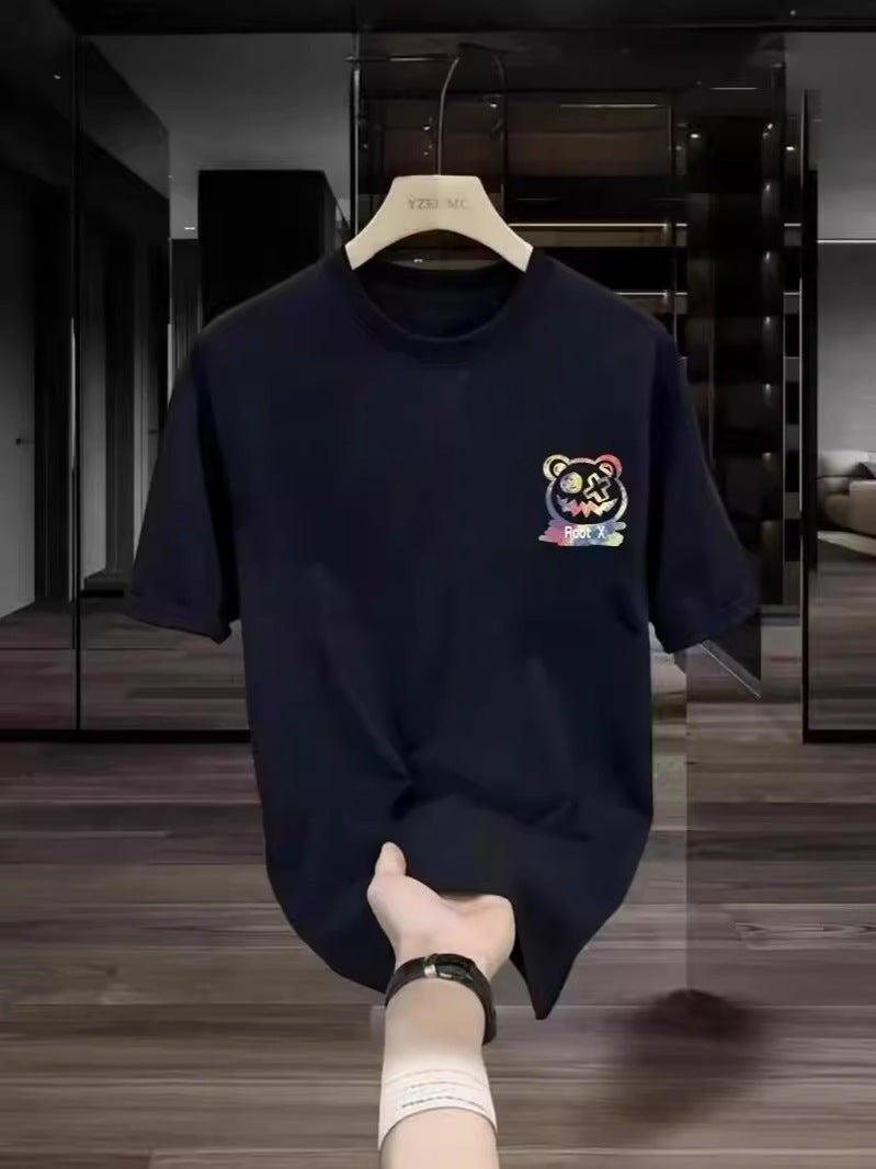 Fashion Letter Printed Round Neck Men's Top - Your Shopify