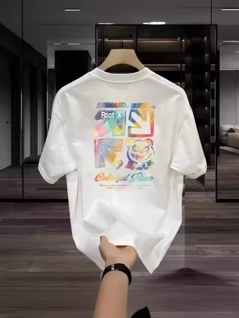 Fashion Letter Printed Round Neck Men's Top - Your Shopify