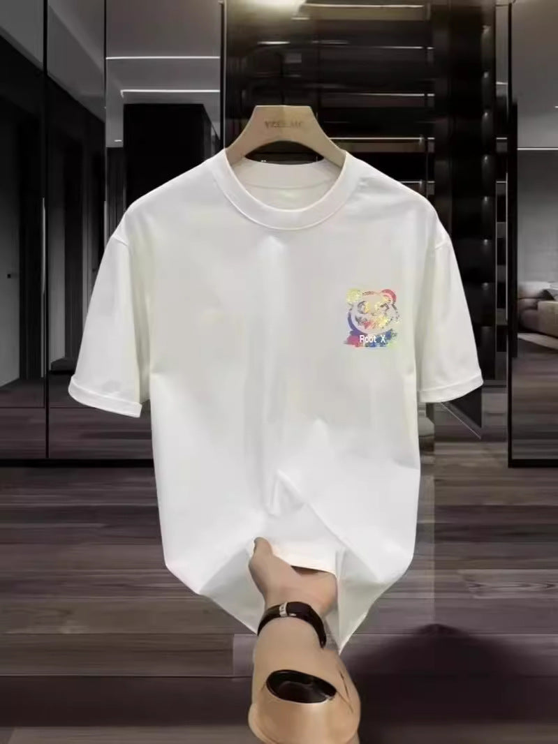 Fashion Letter Printed Round Neck Men's Top - Your Shopify