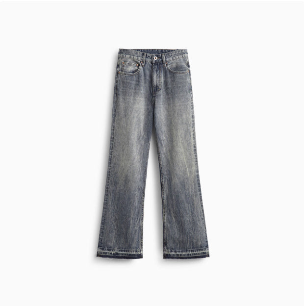 Loose Straight Leg Micro Flared Jeans For Men - Your Shopify