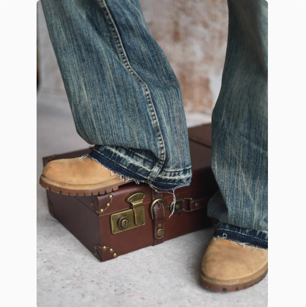 Loose Straight Leg Micro Flared Jeans For Men - Your Shopify