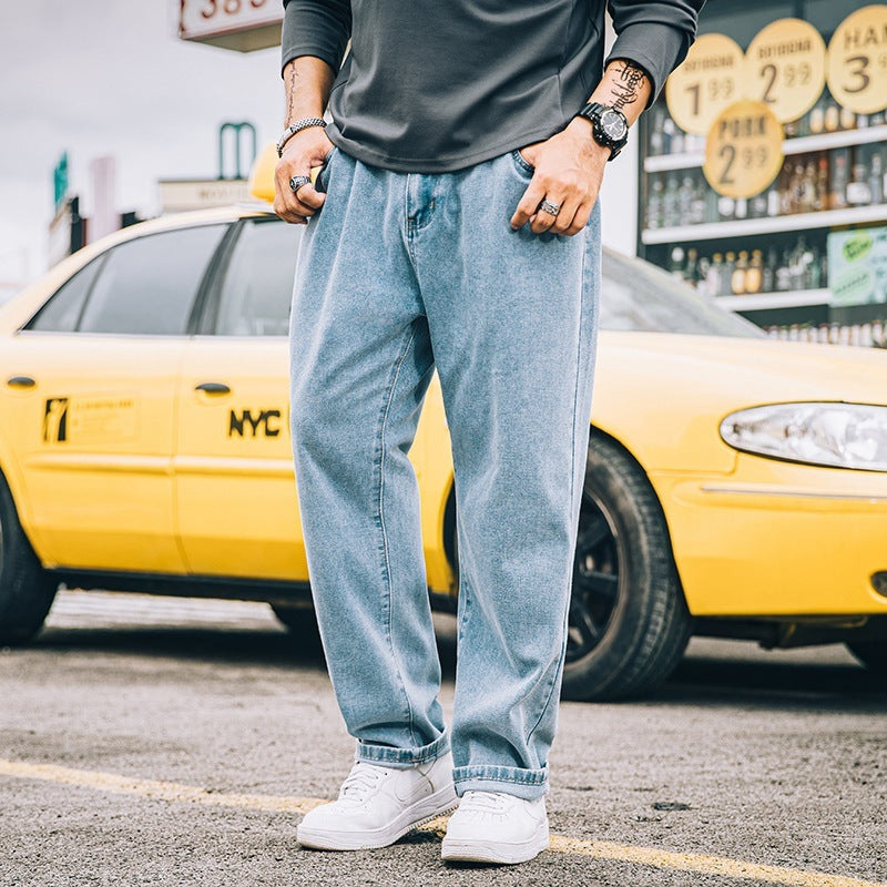 Men's Loose Straight Simple Jeans Casual - Your Shopify