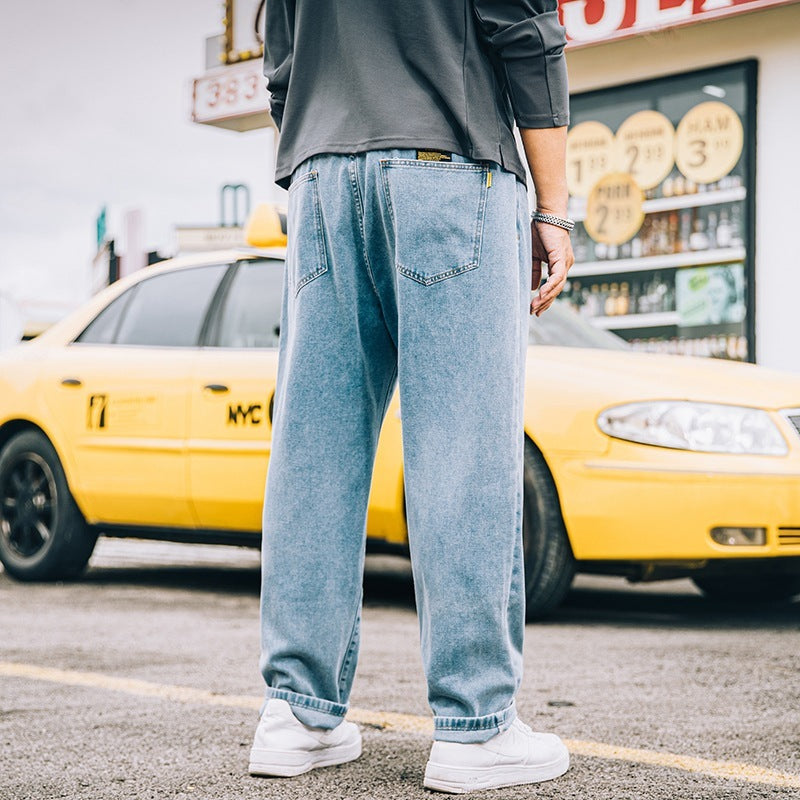 Men's Loose Straight Simple Jeans Casual - Your Shopify