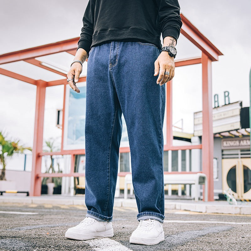 Men's Loose Straight Simple Jeans Casual - Your Shopify