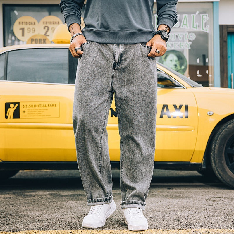 Men's Loose Straight Simple Jeans Casual - Your Shopify