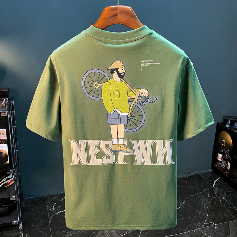 T-shirt Men's Trendy Printed Literary Youth - Your Shopify