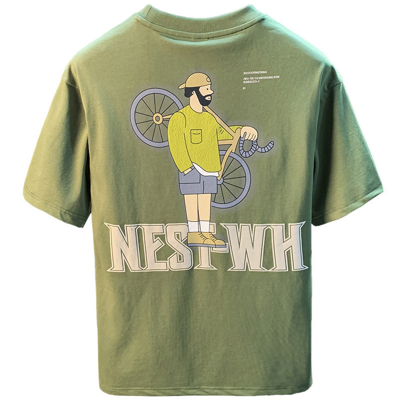 T-shirt Men's Trendy Printed Literary Youth - Your Shopify