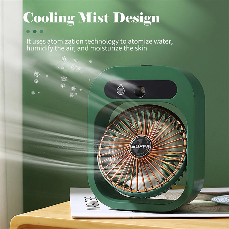 Air Conditioning Fan Desk Misting Fan Air Cooler Cooling USB Rechargeable Humidifier Portable Spray Fan With 3 Wind Speeds Mist Fan For Home - Your Shopify