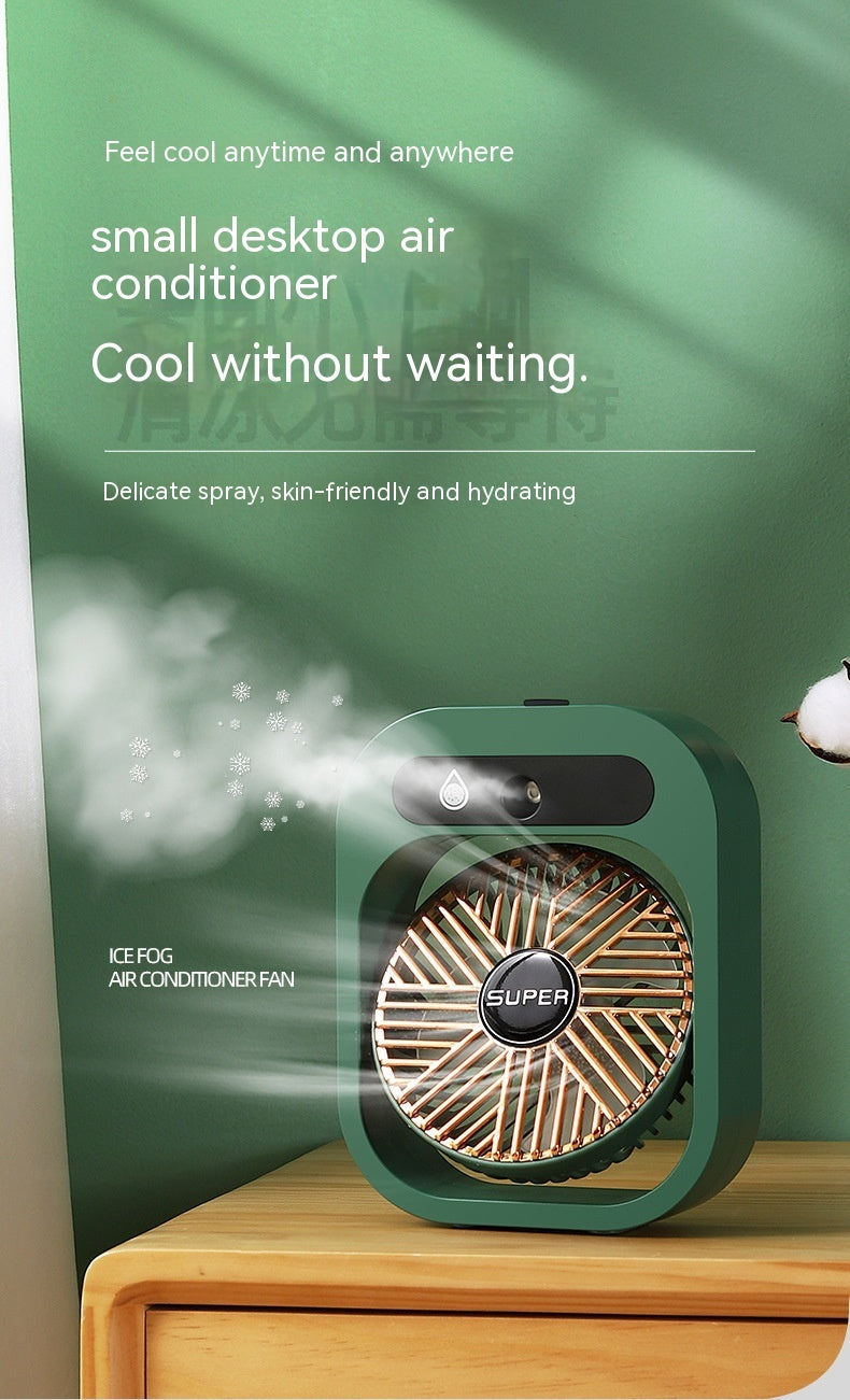 Air Conditioning Fan Desk Misting Fan Air Cooler Cooling USB Rechargeable Humidifier Portable Spray Fan With 3 Wind Speeds Mist Fan For Home - Your Shopify