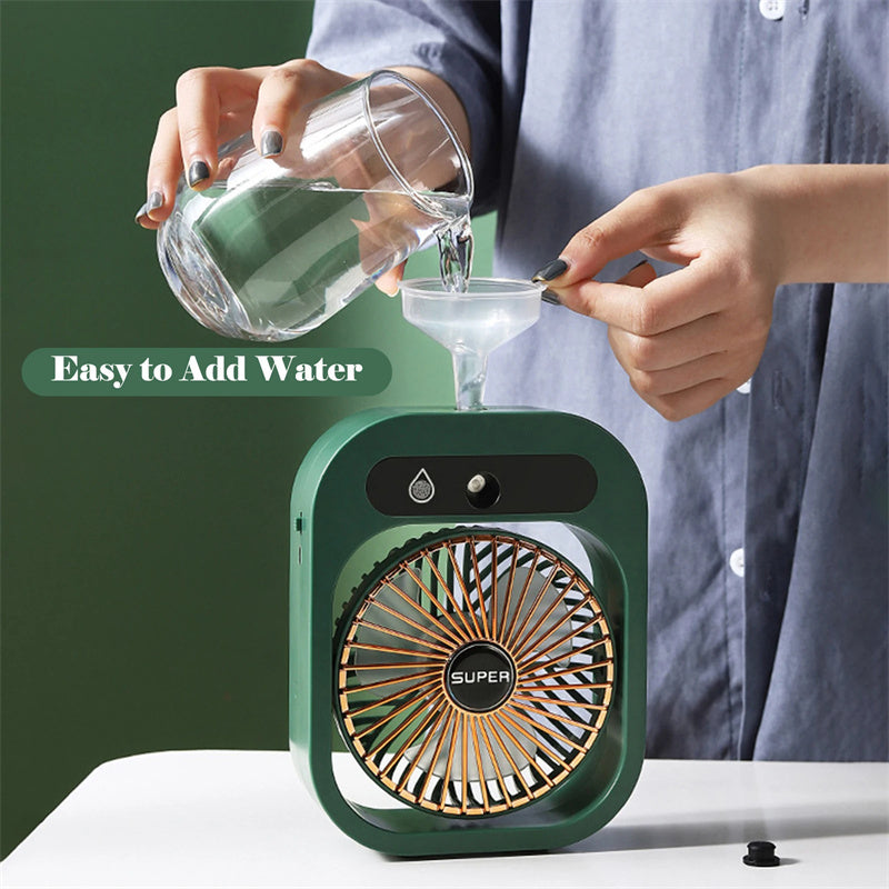 Air Conditioning Fan Desk Misting Fan Air Cooler Cooling USB Rechargeable Humidifier Portable Spray Fan With 3 Wind Speeds Mist Fan For Home - Your Shopify